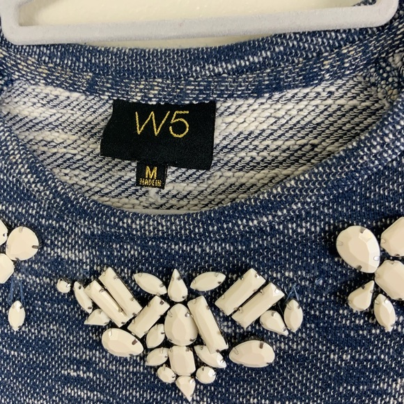 W5 Sweater With Design Top Top Scoop Neck - Picture 3 of 6